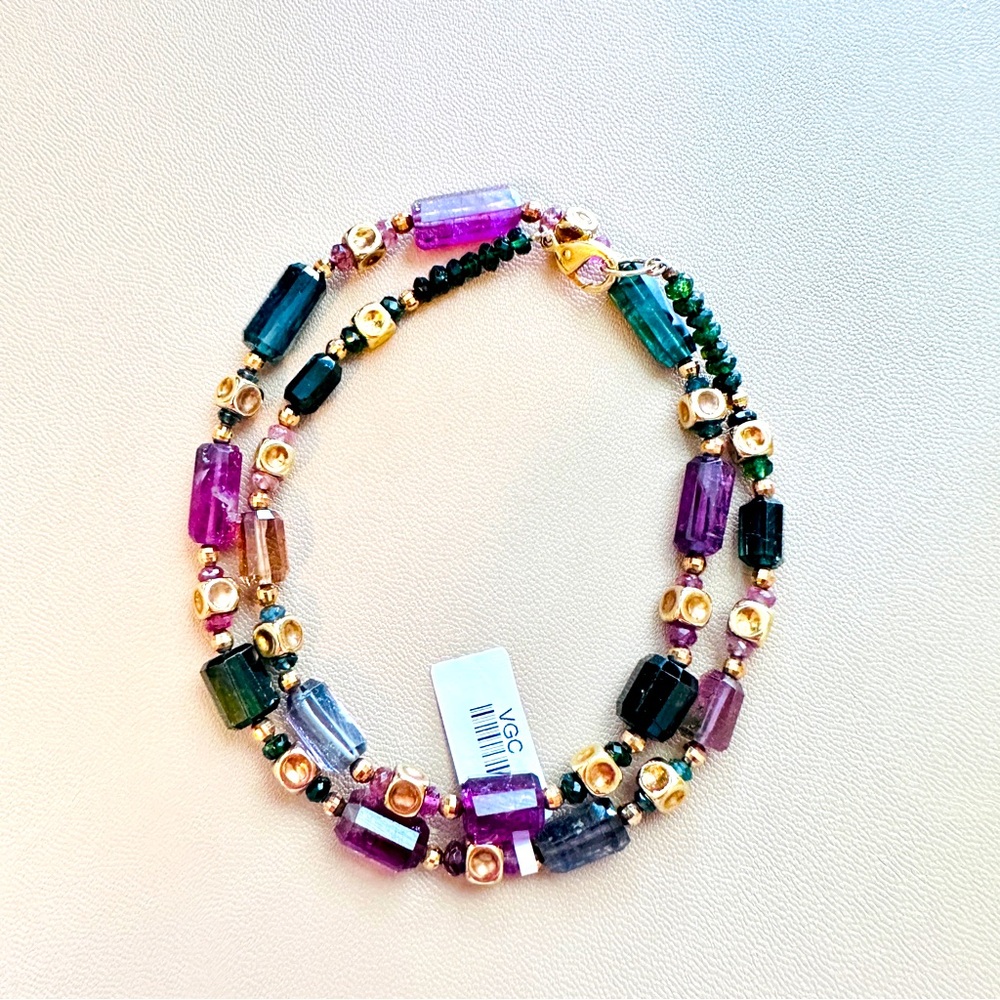 18K Yellow Gold Natural Tourmaline